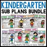 Kindergarten NO PREP Sub Plans Spiral Review Worksheets YE