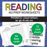 NO PREP silent letters kn gh rh mb mn : Phonics Worksheets