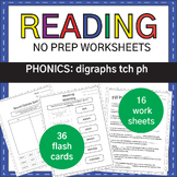 NO PREP digraphs tch ph : Phonics Worksheets & Decodable Passage