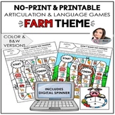Distance Learning Speech Therapy GAMES- FARM THEME | NO PR