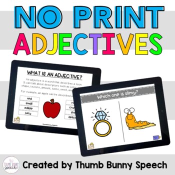 Preview of NO PRINT Adjectives and Describing Interactive PDF