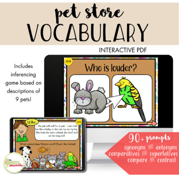 Preview of NO PRINT Digital Desk Pet Store Relational Vocabulary and Inferences
