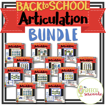 Preview of NO PRINT Back to School Articulation BUNDLE for Distance Learning