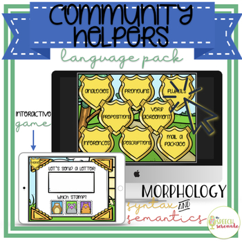 Preview of NO PRINT Community Helpers Language Activities Pack