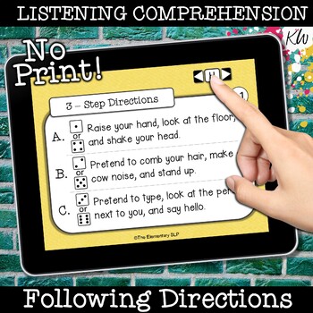 Preview of NO PRINT Following Directions Listening Comprehension Game (Distance Learning)