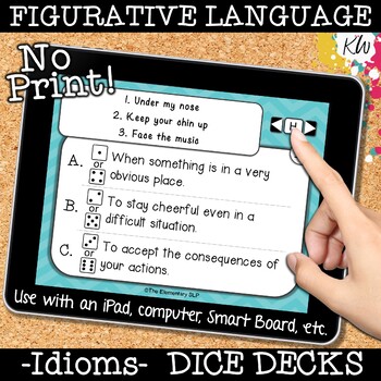 Preview of NO PRINT (Digital) Idioms Figurative Language Game (Distance Learning)