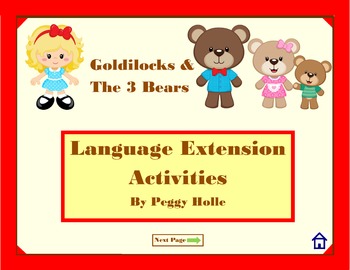 Preview of NO PRINT Goldilocks & the Three Bears Speech and Language Activities