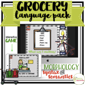 Preview of NO PRINT Grocery Store Language Pack for Distance Learning
