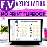 F and V Digital Articulation Activity Flipbooks for Speech