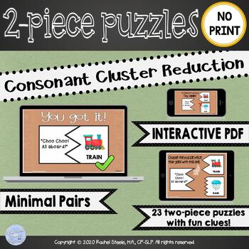 Preview of NO PRINT Interactive Consonant Cluster Reduction Puzzles