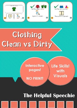 Preview of Clean vs Dirty Clothing / TELEHEALTH / Interactive PDF / Distance Learning