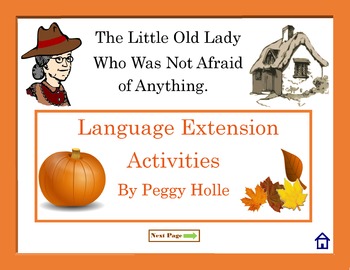 Preview of NO PRINT Little Old Lady Who Wasn't Afraid Of Anything Fall Language Activities