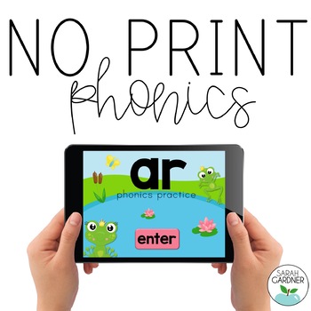 Preview of NO PRINT Phonics - AR Controlled Vowel Interactive PDF