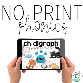 Preview of NO PRINT Phonics - CH Digraph Interactive PDF