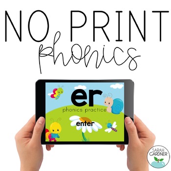 Preview of NO PRINT Phonics - ER Controlled Vowel Interactive PDF