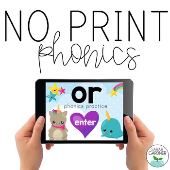 Preview of NO PRINT Phonics - OR Controlled Vowel Interactive PDF