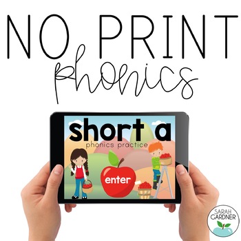 Preview of NO PRINT Phonics - Short A Interactive PDF