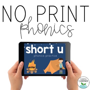 Preview of NO PRINT Phonics - Short U Interactive PDF