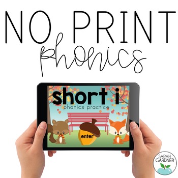 Preview of NO PRINT Phonics - Short I Interactive PDF FREEBIE
