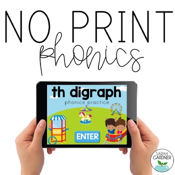 Preview of NO PRINT Phonics - TH Digraph Interactive PDF