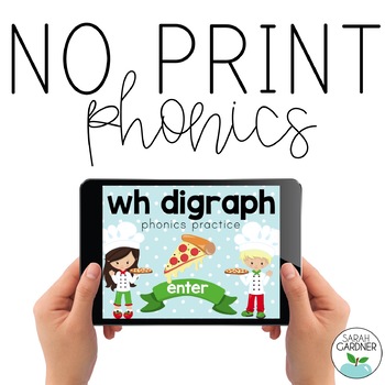 Preview of NO PRINT Phonics - WH Digraph Interactive PDF