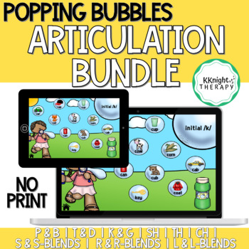 Preview of NO PRINT Popping Bubbles Articulation BUNDLE | Powerpoint