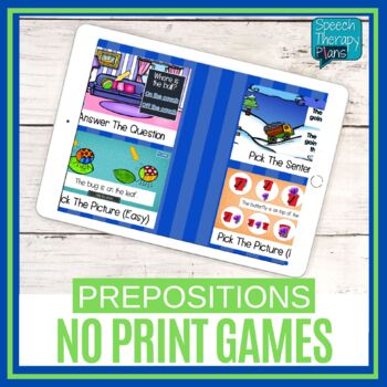 Preview of No Print Preposition Game