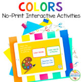 NO PRINT Preschool Language Speech Therapy Kit: Colors (Di
