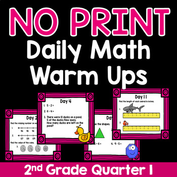 PRINT Second Grade Daily Math Warm Ups Quarter 1 | TpT