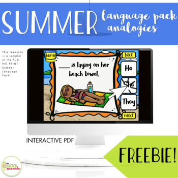 Preview of NO PRINT Summer Language Pack FREEBIE for Distance Learning