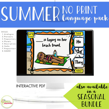 Preview of NO PRINT Summer Language Pack for Distance Learning