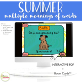 NO PRINT Summer Multiple Meaning Words Speech Language Act