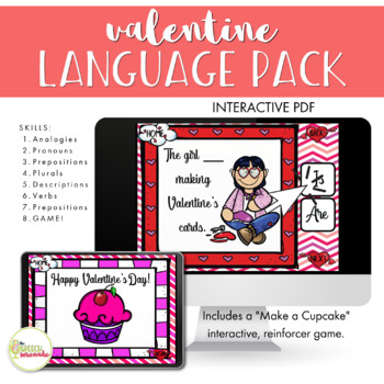 Preview of NO PRINT Valentine's Day Language Pack for Distance Learning
