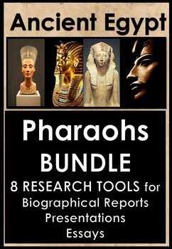 Preview of NO Prep BUNDLE of Ancient Egypt Pharaoh Worksheets Research Tools