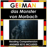 NO Prep German Reading Comprehension - das Monster von Morbach
