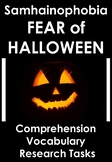 NO Prep Halloween Comprehension Samhainophobia Worksheets 