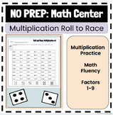 Math Center: Multiplication Roll to Race: Fluency Math Pra