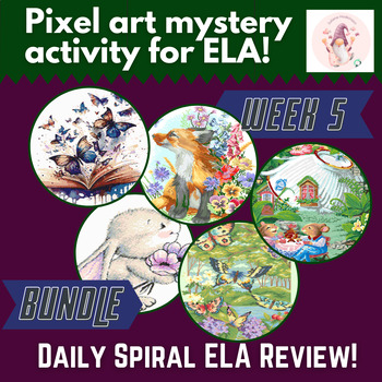 Preview of NO Prep - Spiral ELA Review Bundle for  4th or 5th Grade - Week 5