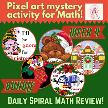 Preview of NO Prep - Spiral Math Review Bundle for 3rd or 4th Grade - Week 4