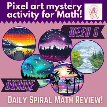 Preview of NO Prep - Spiral Math Review Bundle for 3rd or 4th Grade - Week 6