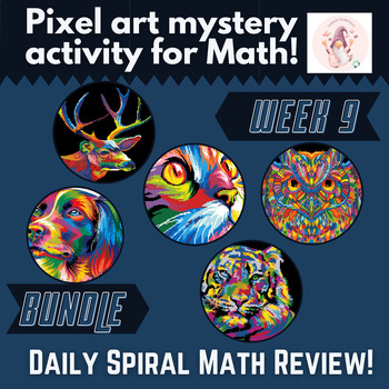Preview of NO Prep - Spiral Math Review Bundle for 3rd or 4th Grade - Week 9