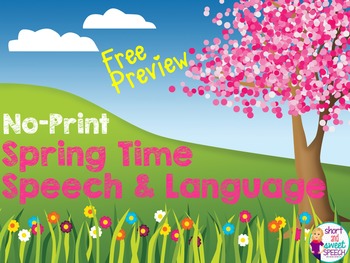 Preview of FREE NO-Print Spring Speech and Language Preview