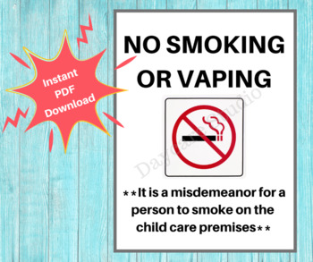 BUSINESS WORKPLACE-SCHOOL CHILDMINDER NO SMOKING A4 LAMINATED POSTER 