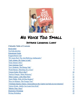 Preview of NO VOICE TOO SMALL Distance Learning Links 