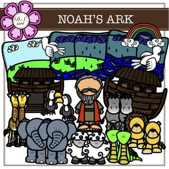 NOAH'S ARK digital clipart (color and black&white) by DSart | TpT