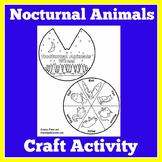 NOCTURNAL ANIMALS | Worksheet Craft Activity Pre K, Kinder