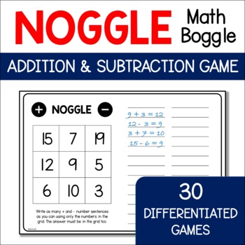 Preview of NOGGLE Math Boggle - Addition & Subtraction Math Facts Number Fluency Game Grids