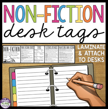 Preview of Nonfiction Desk Tags Student Reference - Informational Text Features and Terms