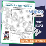 NON-FICTION TEXT FEATURES Word Search Puzzle Vocabulary Ac