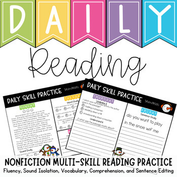 Preview of NONFICTION • Daily Reading Fluency & Comprehension Practice • Test Prep • IREAD